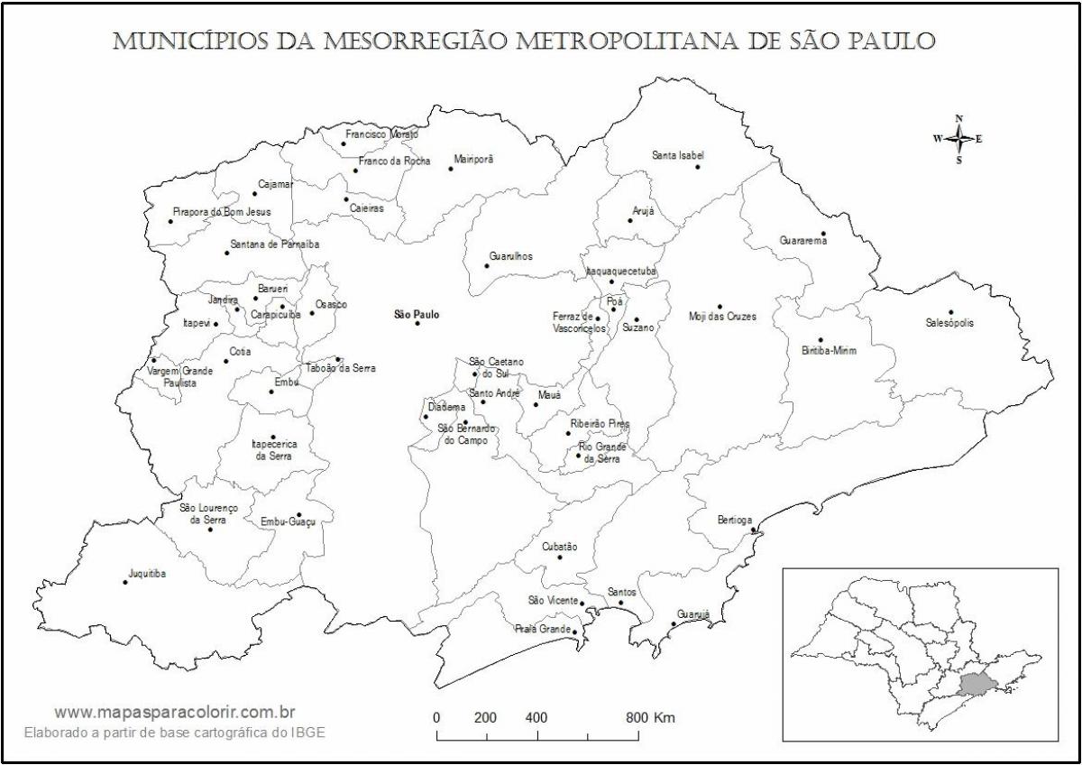 מפה של סאו פאולו בתולה.