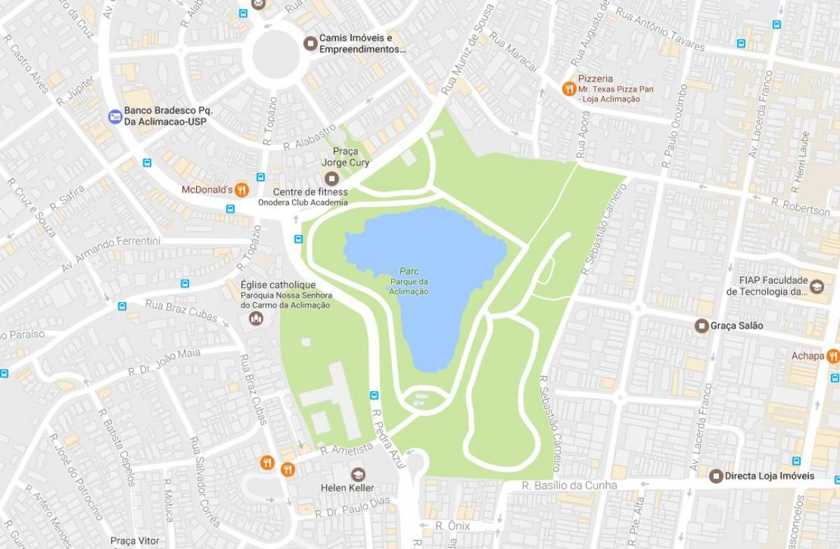 מפה של פארק ההתאקלמות סאו פאולו