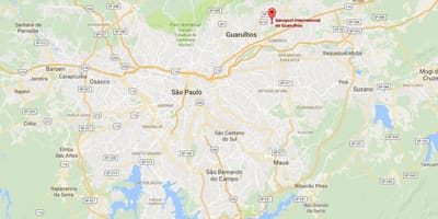 מפה של נמל התעופה הבינלאומי Guarulhos