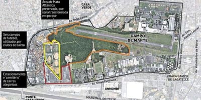 מפה של סאו פאולו Campo de Marte התעופה