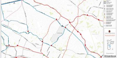מפה של Aricanduva-Vila פורמוזה סאו פאולו - תחבורה ציבורית