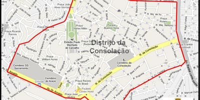 מפה של Consolação סאו פאולו