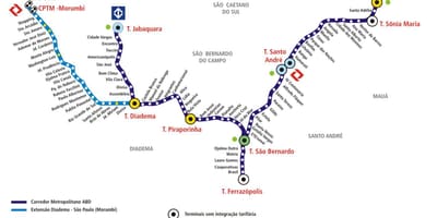 מפה של corredor metropolitano עבד