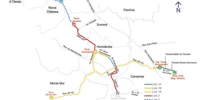 מפה של corredor metropolitano Noroeste
