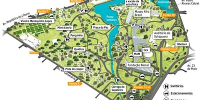 מפה של פארק Ibirapuera סאו פאולו