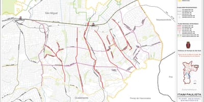מפה של Itaim Paulista - Vila Curuçá סאו פאולו - כבישים