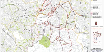 מפה של Itaquera סאו פאולו - כבישים