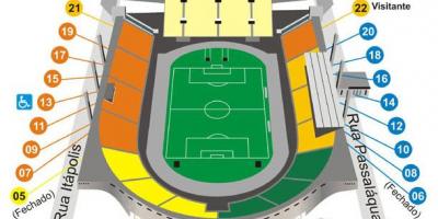 מפה של Pacaembu סאו פאולו האצטדיון