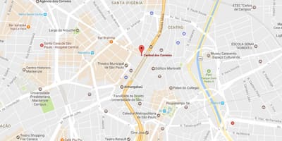 מפה של Palácio dos Correios סאו פאולו
