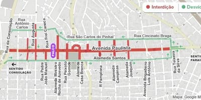 מפה של Paulista avenue סאו פאולו