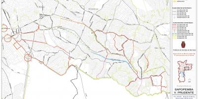 מפה של Sapopembra סאו פאולו - כבישים