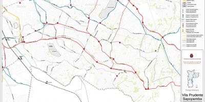מפה של Vila Prudente סאו פאולו - תחבורה ציבורית