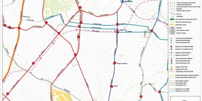 מפה של וילה מריאנה סאו פאולו - תחבורה ציבורית