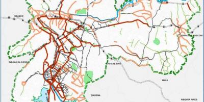 מפה של סאו פאולו נתיב רכיבה על אופניים